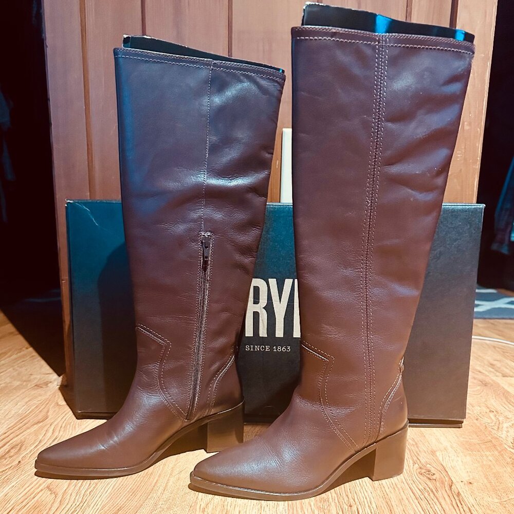 FRYE Sadie Softy Tall Brown Size 6.5 Boots Women